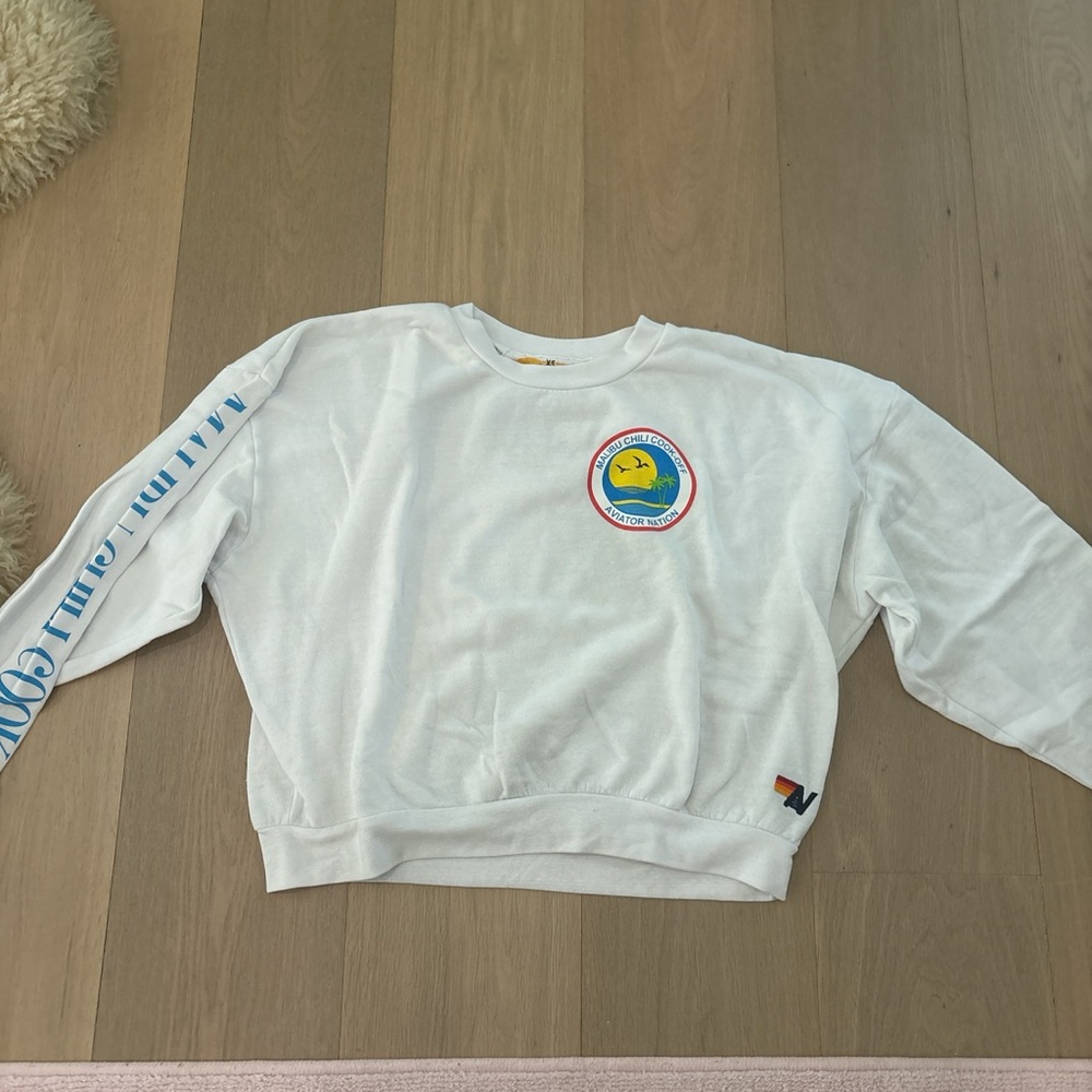 White Aviator Nation Sweatshirt - Malibu Chili Cook Off